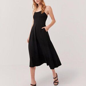 NWT Pact Fit and Flare Black Spaghetti racer back Dress size small